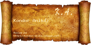 Kondor Anikó névjegykártya