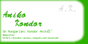 aniko kondor business card